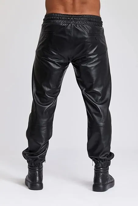 Aethor Men's Black Faux Leather Pants