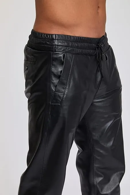 Aethor Men's Black Faux Leather Pants
