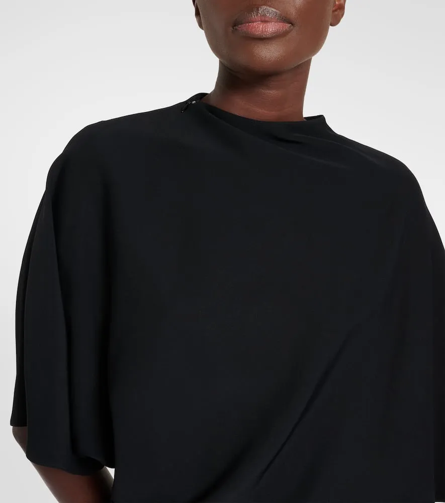 Alaia Belted leather-trimmed midi dress