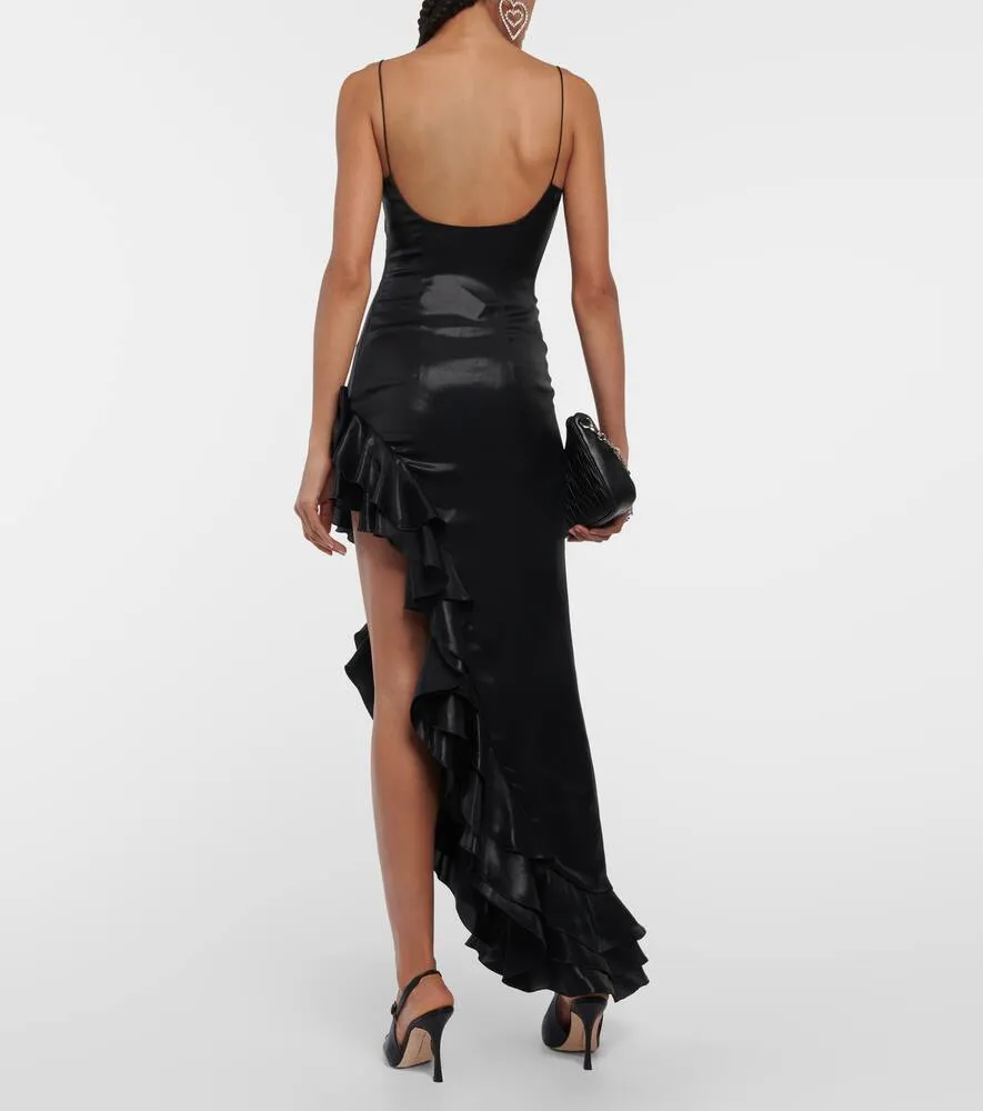 Alessandra Rich Ruffled asymmetrical midi dress