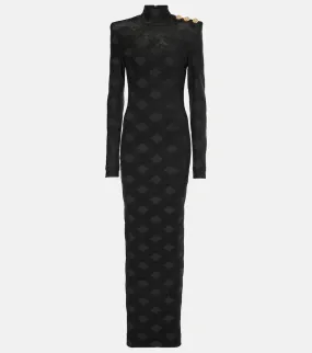 Balmain Checked boucl√É¬© gown