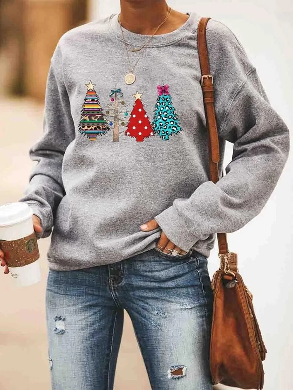 Barlver Women Christmas Fleece Sweaters Long Sleeve Fuzzy Sweatshirts Holiday Graphic Shirts