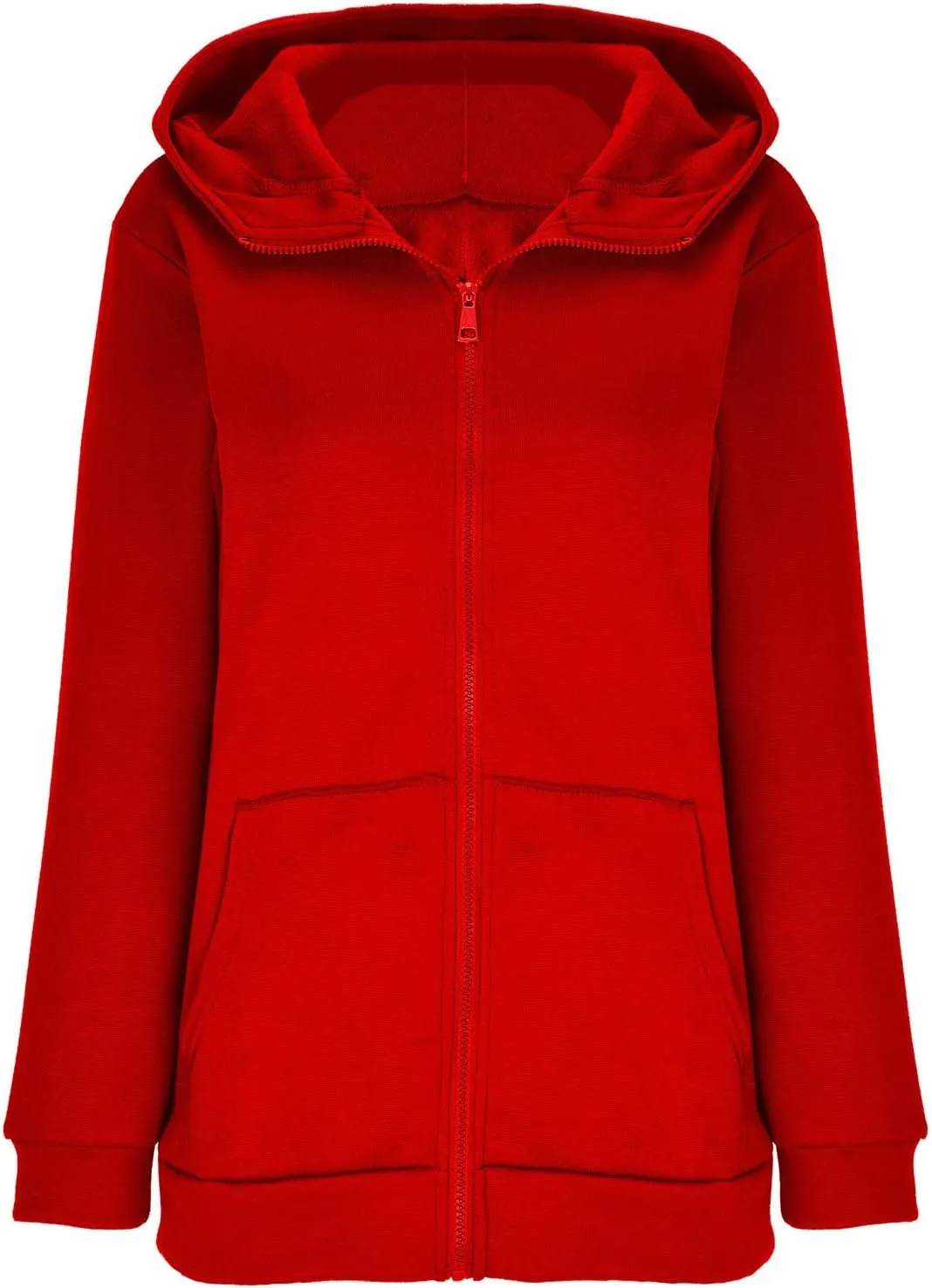 DASAYO Women Zip Up Kangaroo Pocket Hoodies Long Sleeve Sweatshirt Fashion Fall Clothes Baggy Cute Sweater Shirts Teen Girls