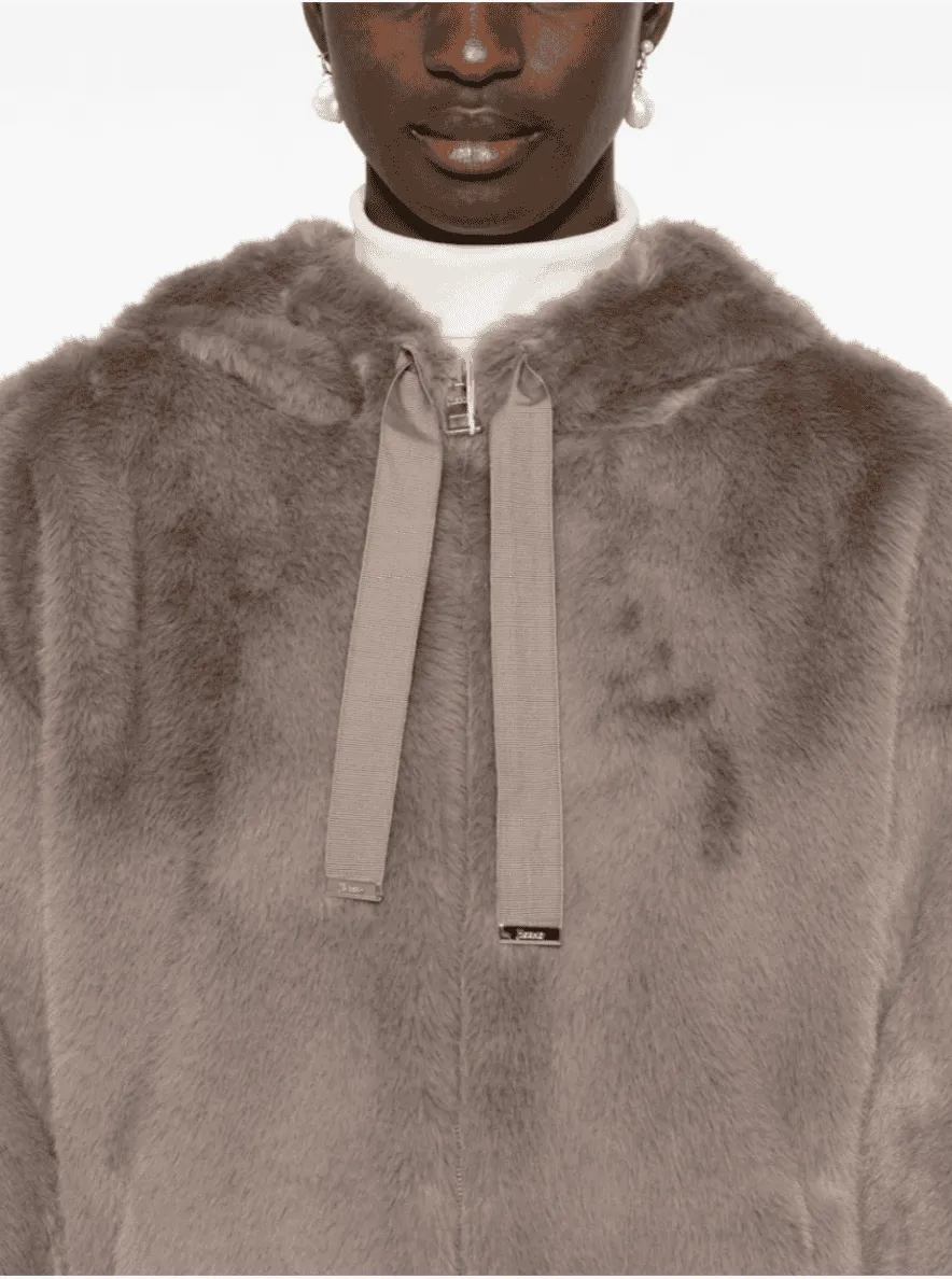 Faux Mink Hooded Jacket