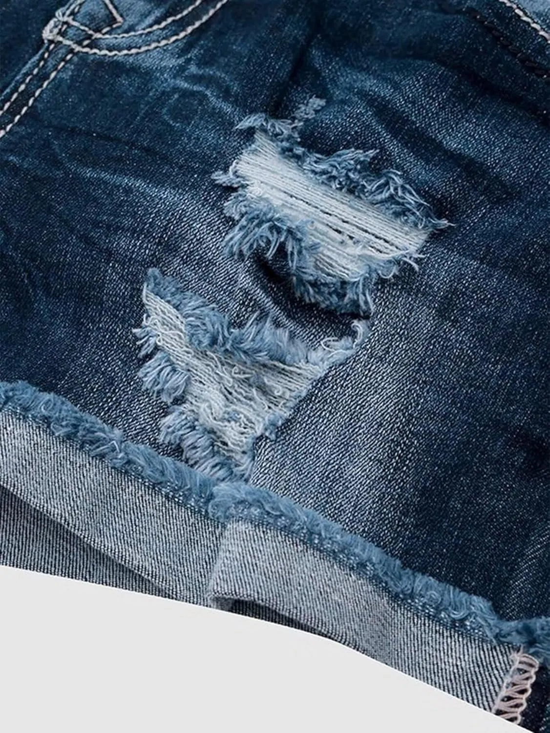 Flamingals Jean Shorts for Women Mid Waist American Flag Ripped Denim Shorts Stretchy Bermuda Summer Distressed Trendy