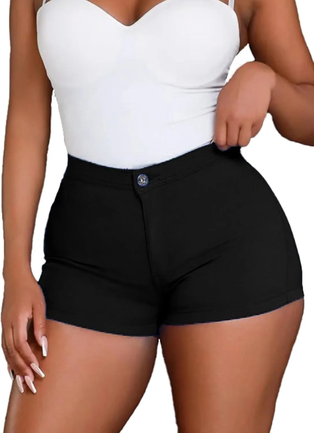 hibshaby Denim Shorts for Women High Waisted Stretchy Sexy Butt-Lifting Summer Jeans Shorts