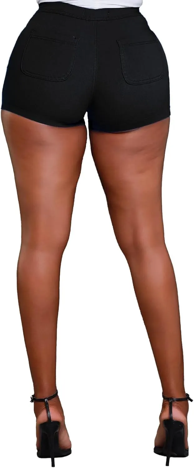 hibshaby Denim Shorts for Women High Waisted Stretchy Sexy Butt-Lifting Summer Jeans Shorts