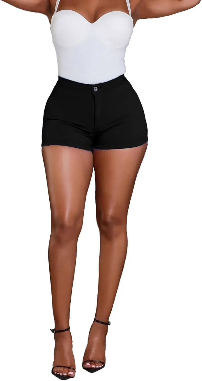 hibshaby Denim Shorts for Women High Waisted Stretchy Sexy Butt-Lifting Summer Jeans Shorts