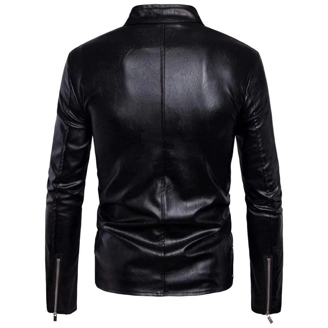 Men's Punk Stand Collar Multi-zips Jackets With Rivets