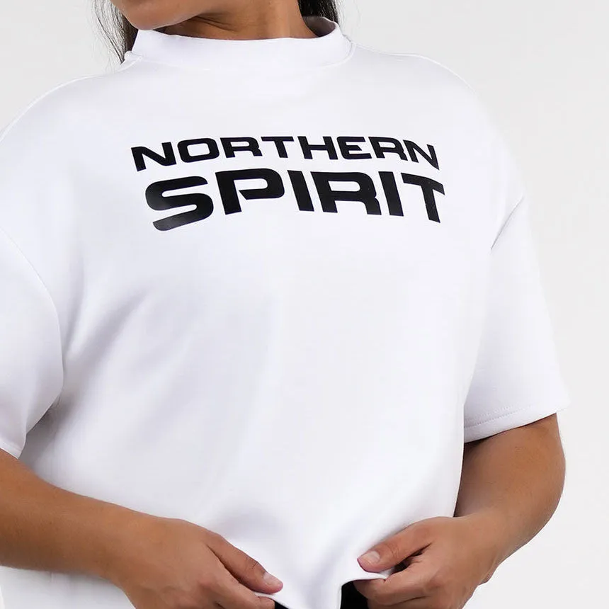 NORTHERN SPIRIT - BAGGY TOP WOMEN OVERSIZED CROP TOP - ALABASTER