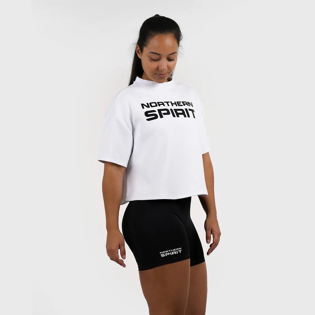 NORTHERN SPIRIT - BAGGY TOP WOMEN OVERSIZED CROP TOP - ALABASTER