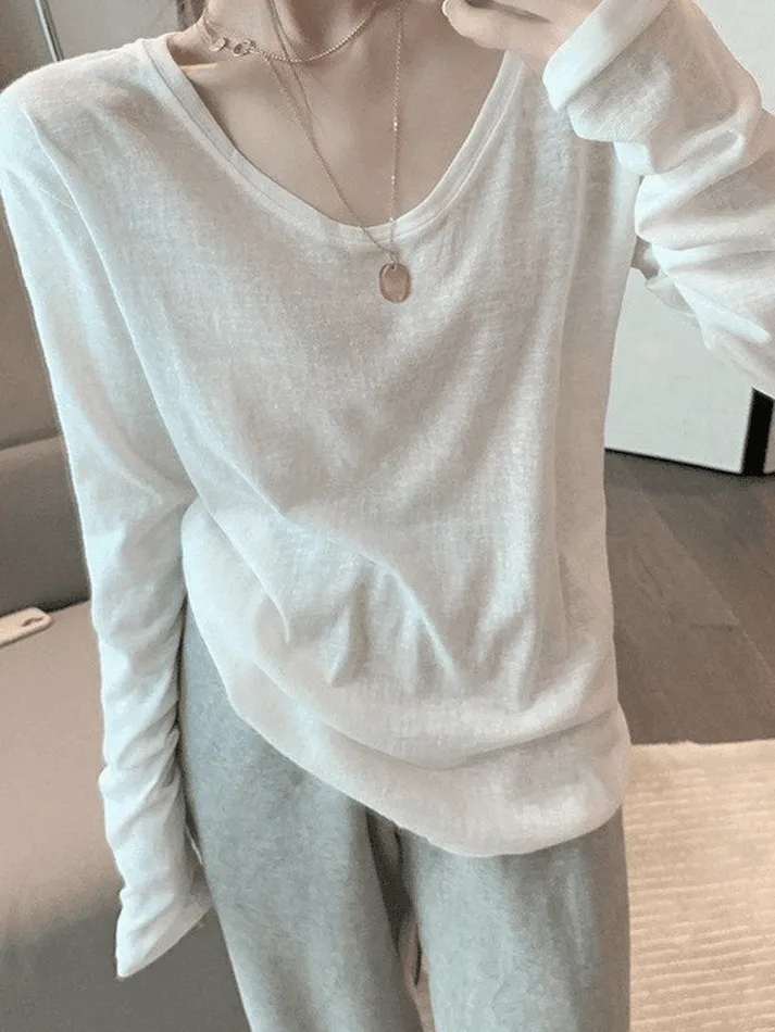 Simple Solid Graceful Color Baggy Sweatpants