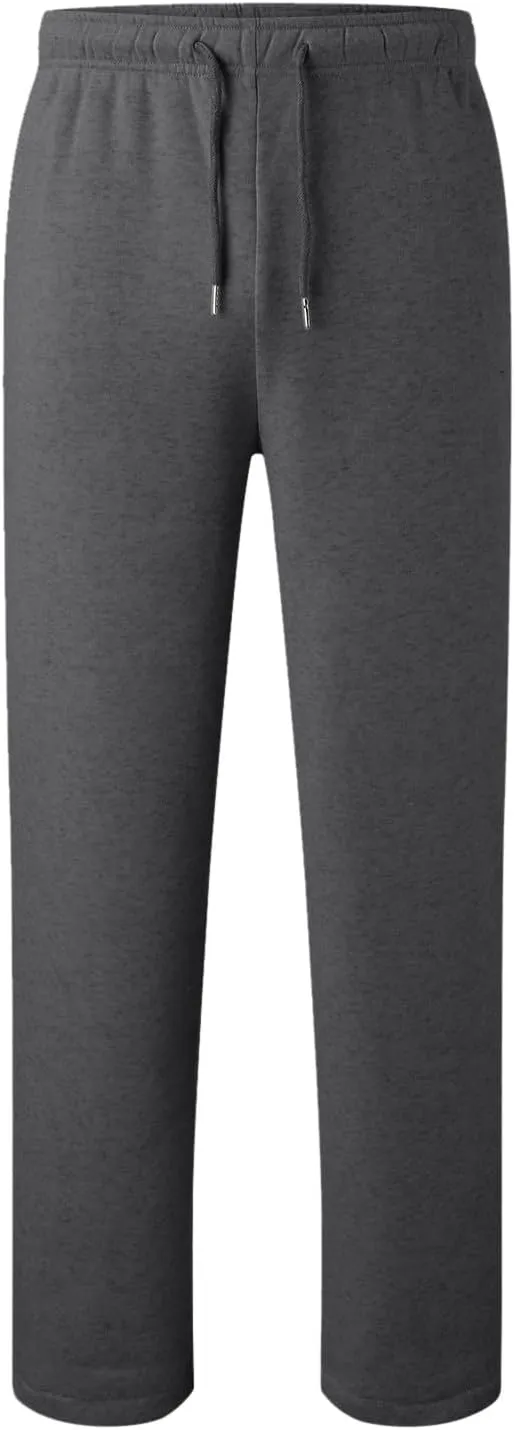 Sweatpants Womens Straight Leg Baagy Plush Lined Workout Joggers Trouser Fashion High Waist Open Bottom Long Pants