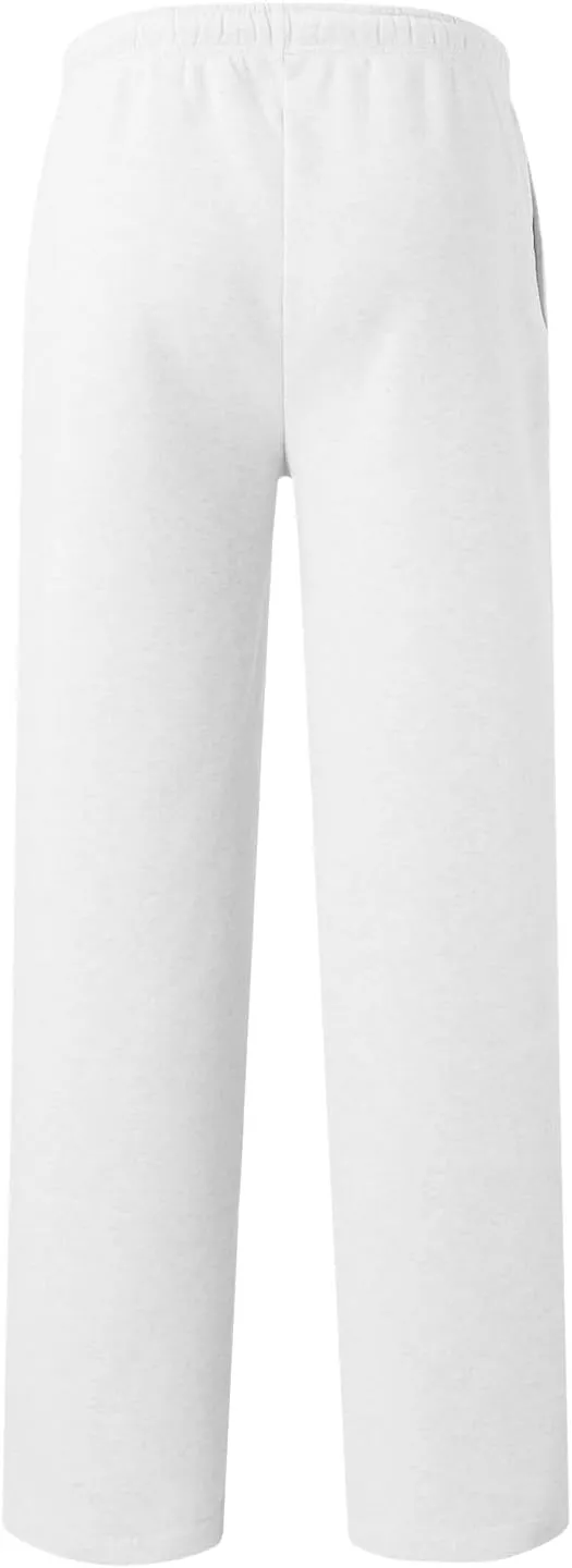 Sweatpants Womens Straight Leg Baagy Plush Lined Workout Joggers Trouser Fashion High Waist Open Bottom Long Pants