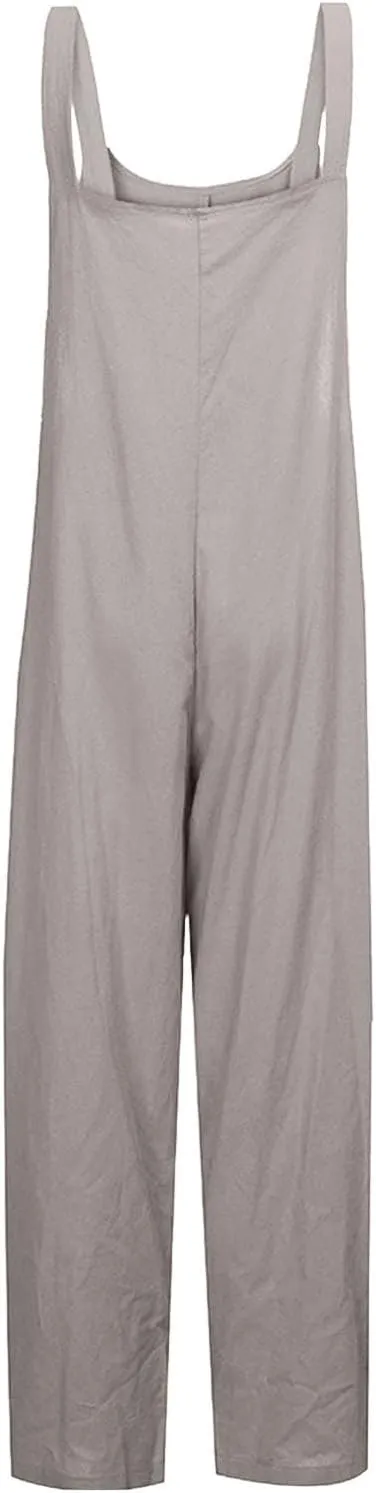 Women Coveralls Pants Catsuit for Women Linen Loose Fit Thin Overall Summer Fall Coveralls 2025 Trendy