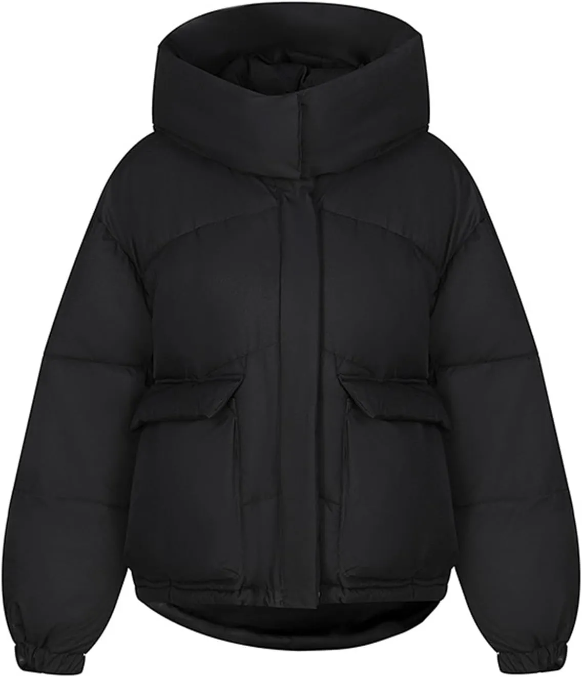 Women's Plus Size Lightweight Puffer Jacket Packable Winter Warm Quilted Bubble Coat Waterproof Windproof Hooded